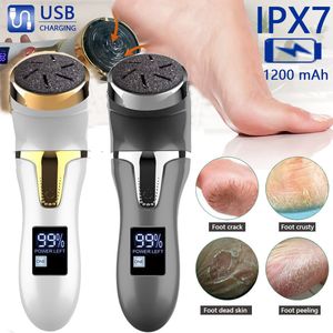 Soins des pieds Râpe électrique rechargeable Ponceuse pédicure IPX7 Étanche 3 vitesses pour éliminer les peaux mortes et les callosités des pieds 230826