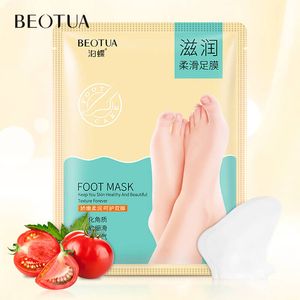 Chaussettes de masque de pied pour pédicure Masque gommant exfoliant pour les pieds de bébé Enlevez la peau morte Exfoliation Masque de pied TSLM1 Nursing Peel off To crack