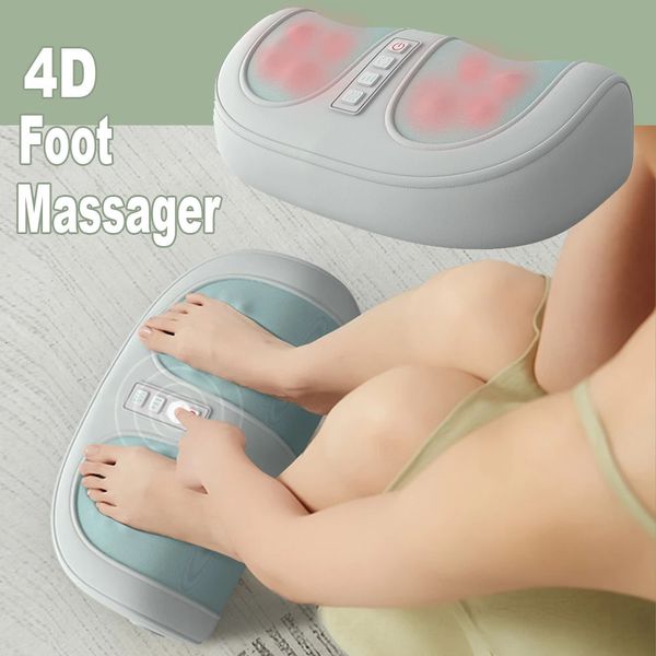 Masseur de pieds 4D compresse Shiatsu pétrissage chauffage électrique Machine de Massage des pieds roulement soulagement de la douleur des jambes Relaxation 231202