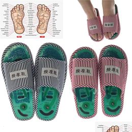 Masseur de pieds Acupuncture Pied Mas Pantoufles Chaussure de santé Shiatsu Sandales magnétiques Soins des pieds sains Masr Aimant Chaussures 240127 Drop Deliv Otucg