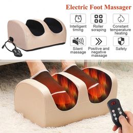 Massageador de pés Compressão Terapia de Aquecimento Elétrico Shiatsu Amassar Rolo Relaxamento Muscular Alívio da Dor Spa Máquina 231216