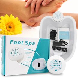 Masseur de pieds Detox Ion Machine de bain spa électrique Mini bain de pieds nettoyer Footspa Vibrat Whirlpool Care Arrays Aqua Health Therapy 231205