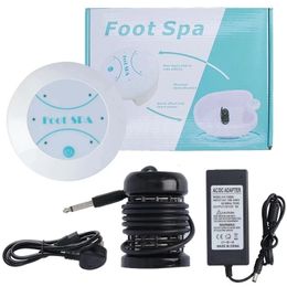 Masseur de pieds bain de pieds électrique nettoyer spa de pieds vibrant tableaux de soins à remous Aqua santé thérapie bain spa de pieds désintoxication ionique nettoyer masseur 231020