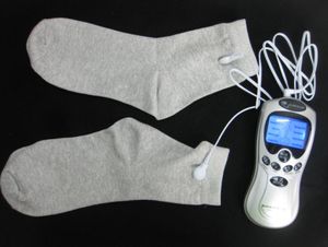 Masseur de pieds chaussettes électro Stimulation par choc électrique Kit de thérapie eStim Tens Machine soulagement de la douleur relaxation soins de santé réutilisables 7592277