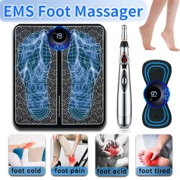 Fußmassagegerät EMS Elektrisches Fußmassagegerät Pad Tragbare Massagematte Linderung von Schmerzen Entspannen Sie die Füße Akupunkturpunkte Verbessern Sie die Durchblutung Fußmassagegerät 230826