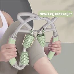 Masseur de pieds jambe avec quatre roues multifonctionnel cou taille corps Massage Relaxation musculaire soulagement de la fatigue élasticité réglable M 231216