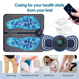 Masseur de pieds USB à distance EMS Pulse Sole Pad Charge électrique MiniJ Instrument de massage intelligent Moteur de thérapie physique 231030