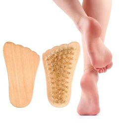 Voetvorm nagelborstel schoonmaken houten borstels met natuurlijke haren manicure pedicure voor vrouwen baby kinderen nagelverzorgingstool