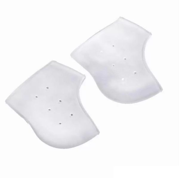 Protecteurs de soins de la peau des pieds Soins des pieds Chaussettes Gel hydratant en silicone Chaussettes à talon avec trou gratuit