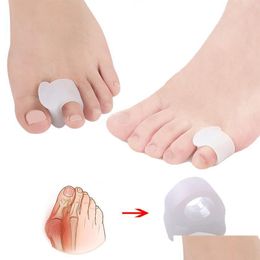 Tratamento de pés 10pcs separadores de dedos do pé almofadas de joanete martelo dedos alisador espaçadores corretor para sobreposição e dor de deriva hálux valgus2 dhn0f