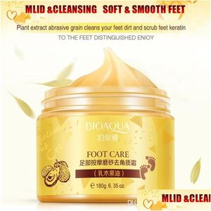 Traitement des pieds Bioaqua Mas Scrub Crème exfoliante Repai Peau rugueuse Pieds hydratants lisses Soins hydratants 180G Drop Delivery Health Dhbxv