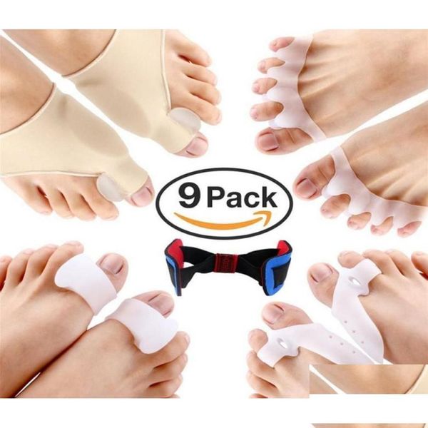 Kit de manchons de protection pour correcteur d'oignon de traitement des pieds pour guérir la douleur dans les grosses articulations, séparateurs de marteau Hallux Valgus Drop Delive Dhuna