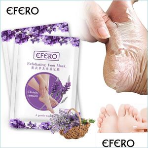 Voetbehandeling EFERO LAVENDER/ALOE FOOT SCROLLING VOET MASK SKIN PELING DOOD VOOR ZIJNS HOELDEN 10PCS Drop levering 2022 Health Beauty Dhmny