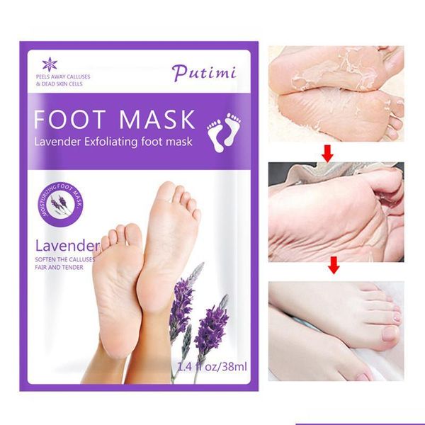 Traitement des pieds Masque exfoliant pour les pieds Chaussettes exfoliantes pour pédicure Soins des pieds Spa Enlever la peau morte 10Pcs Drop Delivery 2022 Santé Beauté Dhzgn