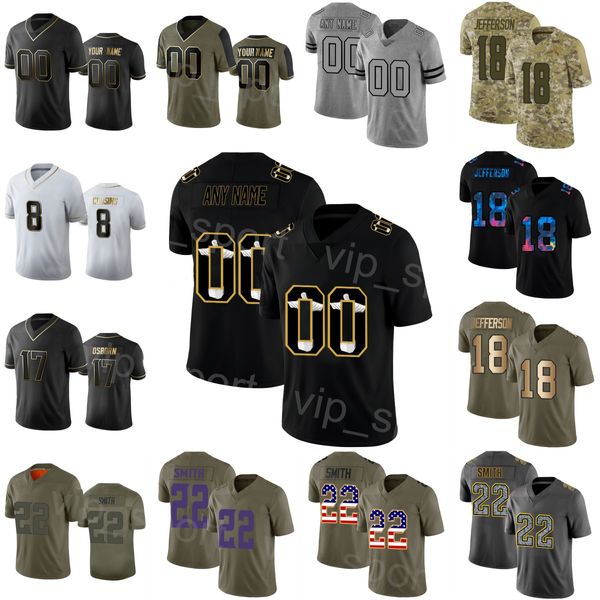 Football 2 Alexander Mattison Jersey 5 Jalen Reagor 18 Justin Jefferson 8 Kirk Cousins ​​24 Camryn Bynum 83 Jalen Nailor 32 Ty Chandler Addison Man Custom Weijingrenn