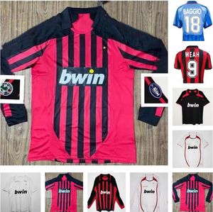 Voetbal 2006 2007 AC S Kaka Inzaghi retro voetbal Gattuso Jerseys 06 07 08 Pato Cafu Maldini Nesta 2008 Pirlo Seedorf Ronaldo Vintage Classic Shirt