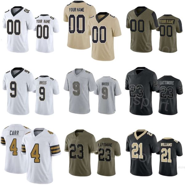 Fútbol 96 Carl Granderson Jerseys 99 Khalen Saunders 4 Derek Carr 9 Drew Brees 21 Jamaal Williams 87 Foster Moreau Alontae Taylor Marshon Lattimore Mujeres Jóvenes Menores