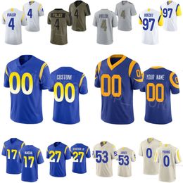 Football 97 Michael Hoecht Jerseys 2 Russ Levure 0 Byron Young 24 Royce Freeman Darrell Henderson Jr Puka Nacua Ernest Jones Fuller Christian Rozeboom Woman Youth Men