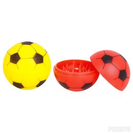 Football Ball Shape Plastic Round Golf Grinder fumant Herbe 56 mm Grinders 2 parties couches