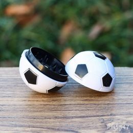 Voetbalbalvorm Plastic Ronde Golfmolen Roken Kruid 43mm Slijpmachines 2 Delen Lagen Tabak Sigaret Kruiden Kruidenbreker Miller Handmolens met display