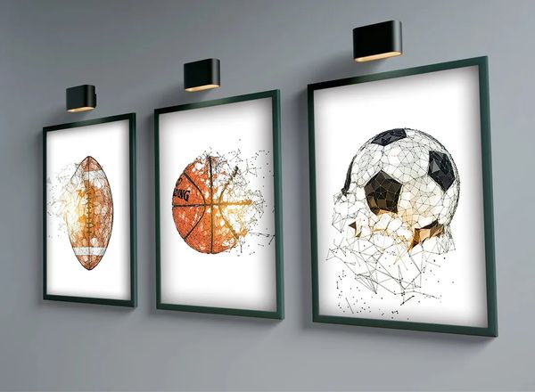 Football Basketball Baseball Golf Sport Balle Toile Peinture Mur Art Affiches Photos HD Enfants Chambre Décor Décor À La Maison salon w06