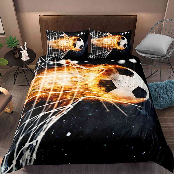 Football ensemble de literie impression taie d'oreiller housse de couette Soccert housses de couette Textiles de maison reine lit King Size