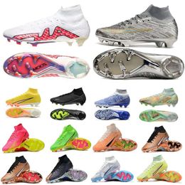 Chaussures de football pour hommes et enfants, crampons MERCURlAL SuperfIy XXV Silver IX 9 Elite FG Youth Blast Mbappe Cristiano Ronaldo Luminous Dream Speed 6 25e anniversaire