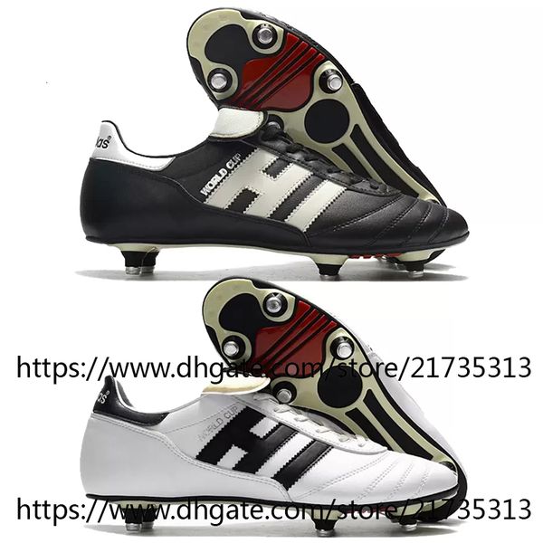 Sac cadeau Chaussures de football de qualité Coupe du monde Copa SG Chaussures de football Hommes Noir Blanc Cuir souple Baskets confortables Crampons de football scarpe calcio Taille US6.5-11.5