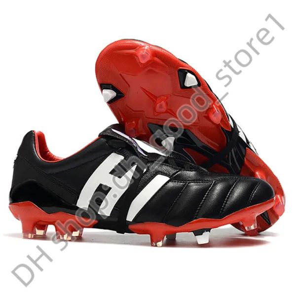 Botas de fútbol Bolsa de regalo Precisión de calidad de tobillo alto tacos de fútbol hombre Firmado de cuero suave rosa 2024 nuevos zapatos de fútbol talla 6-11 965