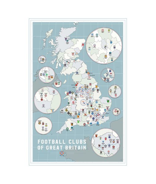 Póster de los clubes de fútbol de Gran Bretaña, impresión de pintura, decoración del hogar, Material de papel fotográfico enmarcado o sin marco