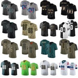 Football Custom 3 Nolan Smith Jersey 1 Jalen Hurts 14 Kenneth Gainwell 35 Boston Scott 22 Trey Sermón 2 Darius Slay Jr 7 Haason Reddick 89 Jack Stoll Uniforme Laoying