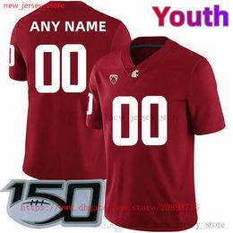 Football Personnalisé NCAA Washington State WSU Cougars Football Jersey 98 Luke Holcomb 29 Jaylen Jenkins 9 Renard Bell Jake Bowen Maillots St