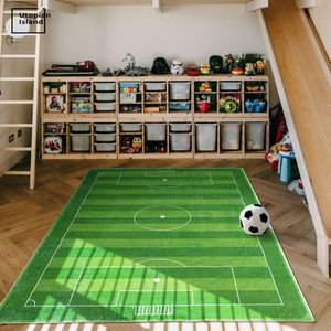 Voetbalveld pluizig tapijt woonkamer pluche vloerkleed voor kinderen slaapkamer harige voet mat wereldbeker zachte kinderdagverblijfspeelmat voor kinderen