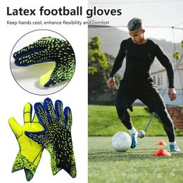 Футбольные вратарские перчатки, латексные футбольные вратарские перчатки для взрослых, детей, противоскользящие перчатки с защитой пальцев, спортивные перчатки 240116