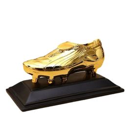 Football Golden Boot Trophée Statue Champions Top Trophées De Football Fans Cadeau Décoration De Voiture Fans Souvenir Coupe Anniversaire Crafts260q