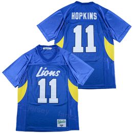 Voetbal High School Daniel Lions Jersey 11 DeAndre Hopkins Sport Moive genaaid en borduurwerk ademend zuiver katoenen hiphop team blauw college pullover uniform