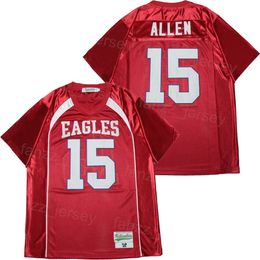 Football Lycée Firebaugh Eagles Jersey 15 Josh Allen Respirant Pur Coton HipHop Université Pour Les Fans De Sport Équipe Red College Moive Pull Cousu Mans