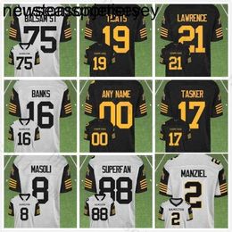 MAILLOT DE FOOTBALL 2019 Nouveau Style # 2 Manziel # 16 Banks Hamilton Tiger Cats Maillots personnalisés N'importe quel numéro de nom Blanc Noir