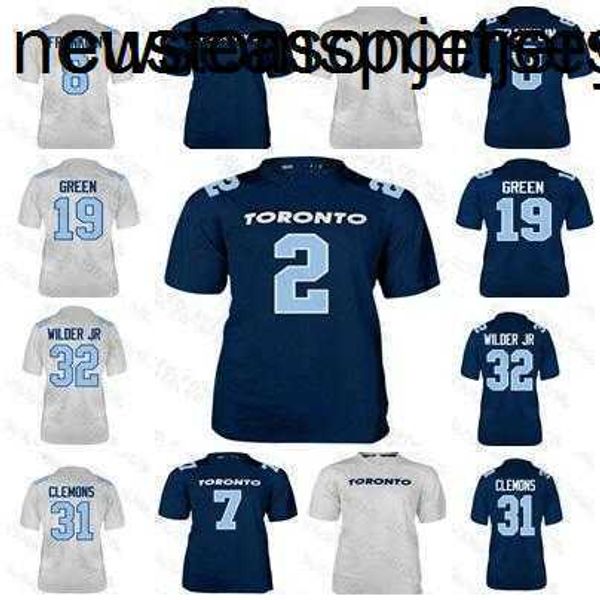 MAILLOT DE FOOTBALL 2019 Argonauts de Toronto 8 James Franklin 19 S.J. Vert 32 Wilder Jr 87 Derel Walker CLEMONS 7 THEISMANN Jersey personnalisé hommes femmes jeunesse