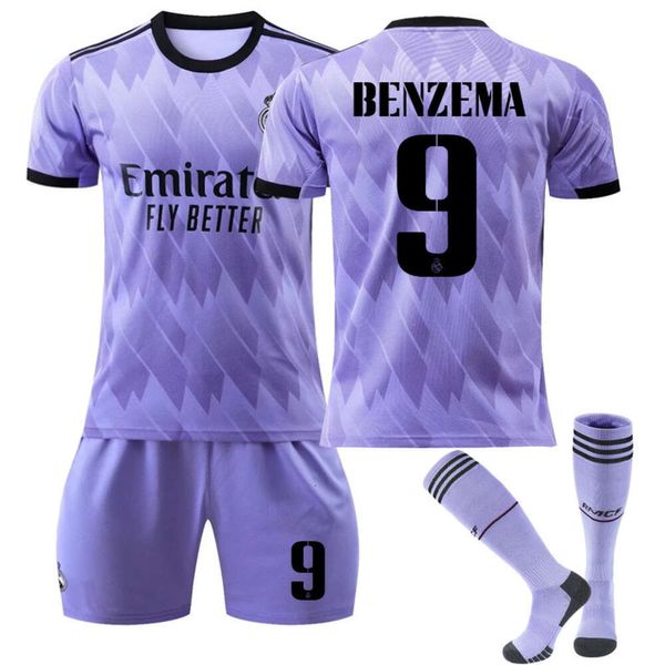 Jersey de football 22-23 Saison Real Madrid Home and Away Number 9 Benzema 10 Modric Football Jersey Children's Adult's Children's