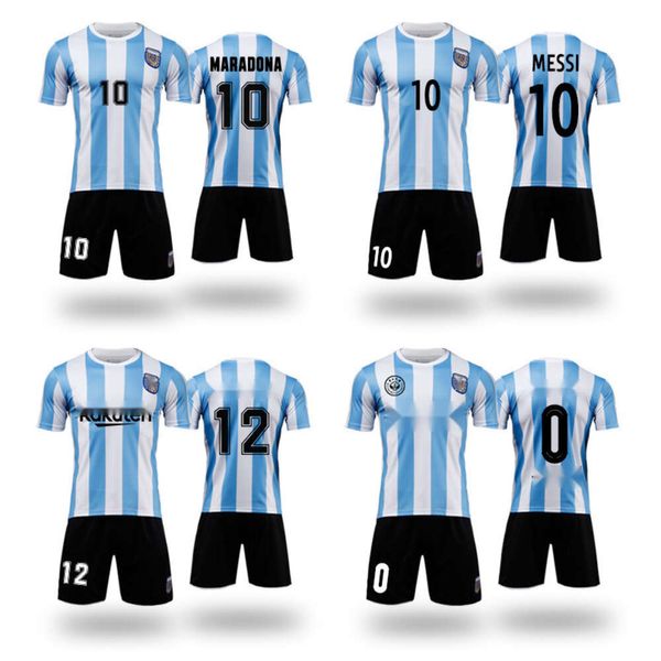 Jersey de football Argentina 86 Kit à domicile Match imprimé 10 Maradona