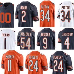 Walter Payton Brian Urlacher Caleb Williams Rome Odunze d'Andre Swift Khalil Herbert Tyson Bagent DJ Moore Cole Kmet Tyrique Stevenson T.J.Jersey de fútbol de Edwards