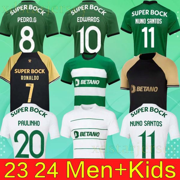 Jersey de football CP 23 24 Lisboa Soccer Jerseys Lisbon Special Coates Hjulmand Mathieu Jovane Sarabia Vietto Jute 2023 Sporting Club de Shirt Hen Kids Kit Maillot