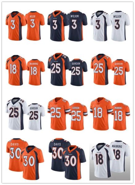 Jersey de football personnalisé Denverbroncosmen Gordon Russell Wilson Peyton Manning Terrell Davis Vapor Women Youth Youth Limited Wholesale