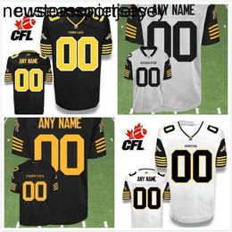 FOOTBALL JERSEY Hommes Femmes Jeunes Hamilton Tiger Cats Maillot de Football Personnalisé Noir 100% Broderie Cousue s Maillots Tout Nom Numéro Expédition Rapide