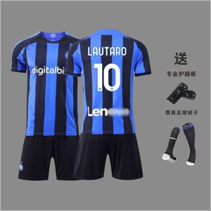 Voetbalshirt Milan Lautaro Inter Size Lukaku volwassenen en kinderen S trainingspak met korte mouwen, set hort leeved uit et