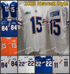 Jersey de fútbol NCAA College Florida Gators 15 Tebow 22 Smith 81 Hernandez 11 Trask 84 Pitts 2023 Nuevo estilo. Considere cualquier mensaje de nombre.
