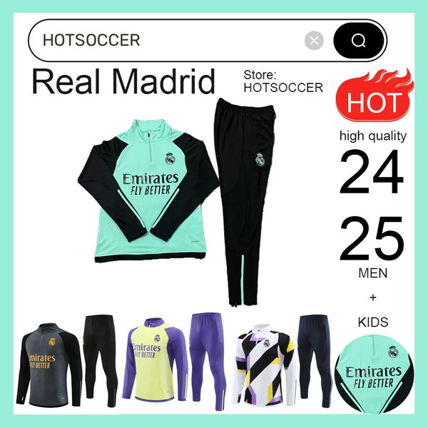 Maillot de football Real Madrid Survêtement train 2023 24 VINI JR BELLINGHAM CAMAVINGA Équipement pour hommes et enfants Maillot d'entraînement enquête Chandal Maillot de football