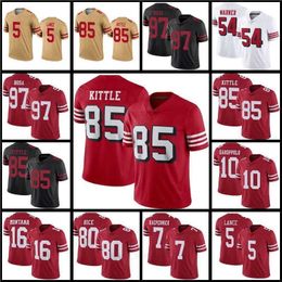 Voetbalshirt San Francisco''49ers''''5 Trey Lance 10 Jimmy Garoppolo Borduren