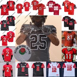 Maillots de football 2022 ROSE Bowl Utah Utes Football Jersey NCAA College Lander Barton Chris Curry Zack Moss Alex Smith Devin Lloyd Cameron Rising Tavion